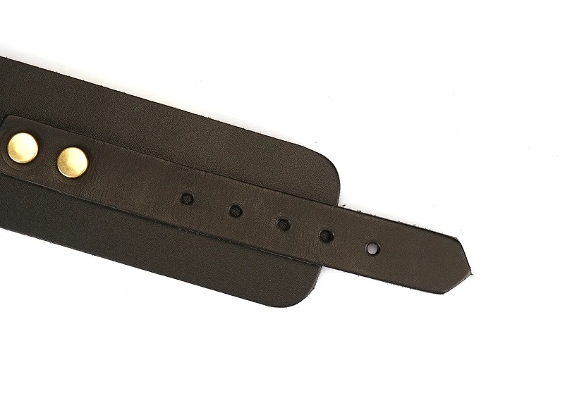 Samurai-inspired bondage accessories, embodying the spirit o... Liebe Seele - Samurai Leather Wrist Cuffs - Black photo-5