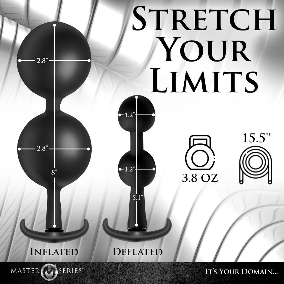 Go deeper with your fantasies and stretch the limits of your... Master Series - Ass Rattler Weighted Inflatable Plug - Black photo-9
