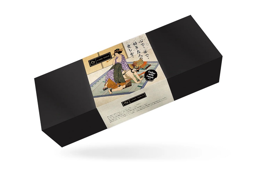 Samurai-inspired bondage accessories, embodying the spirit o... Liebe Seele - Samurai Leather Collar w Leash - Black photo-8