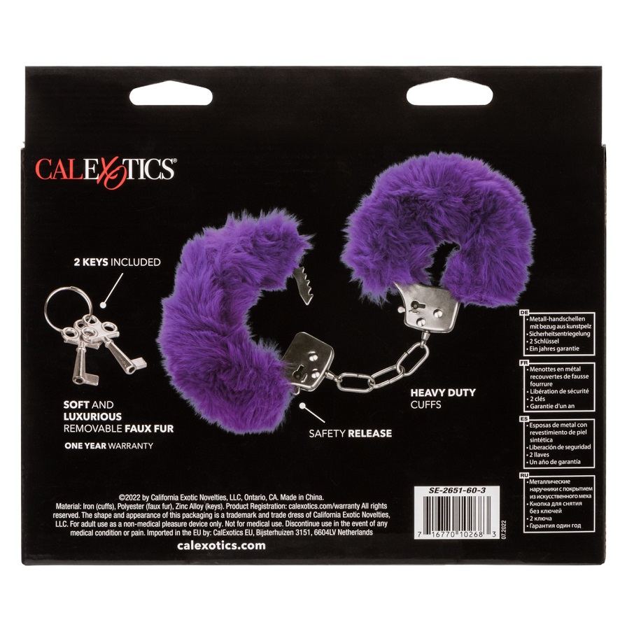 Let your lover take the lead and indulge in sensationally en... CEN - Ultra Fluffy Furry Cuffs - Purple photo-8