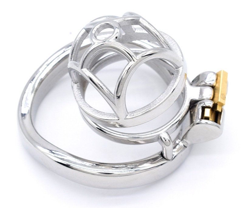 Total high: 56mm &n... FAAK - Chastity Cage 07 w Curved Ring 45mm - Silver photo-4