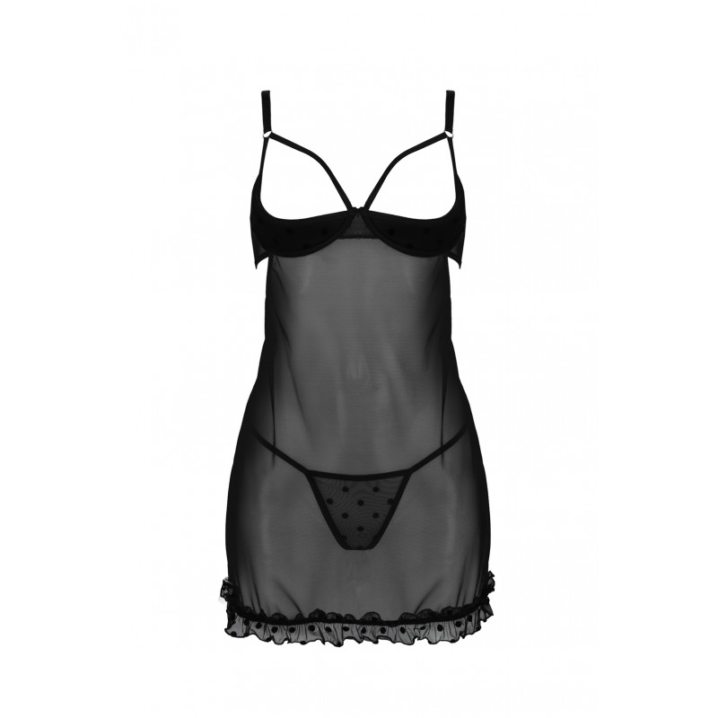 The sensual Martina chemise is a proposition from the Passio... Passion - Marina Chemise - Black - S/M photo-3