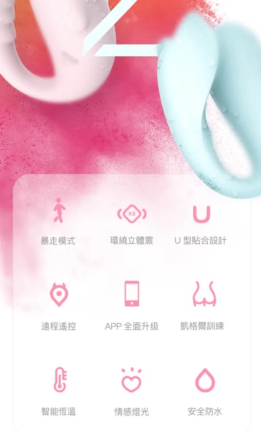 小怪獸2代在設計、功能上均有大幅度躍進,
採用人體工學U型設計,貼服地同時按摩G點、C點,
獨創環繞立體震,兩邊的震... Monster Pub - Dr. Whale 鯨魚G點震動器 - 藍色 照片-10