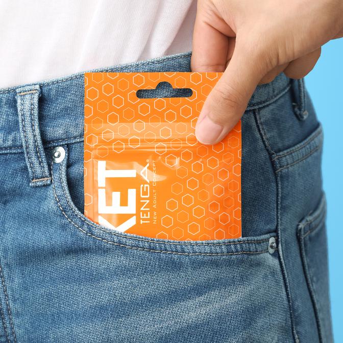 The Pocket Tenga is super stretchy and will fit almost any s... Tenga - Pocket Block Hexa-Brick - Orange photo-6