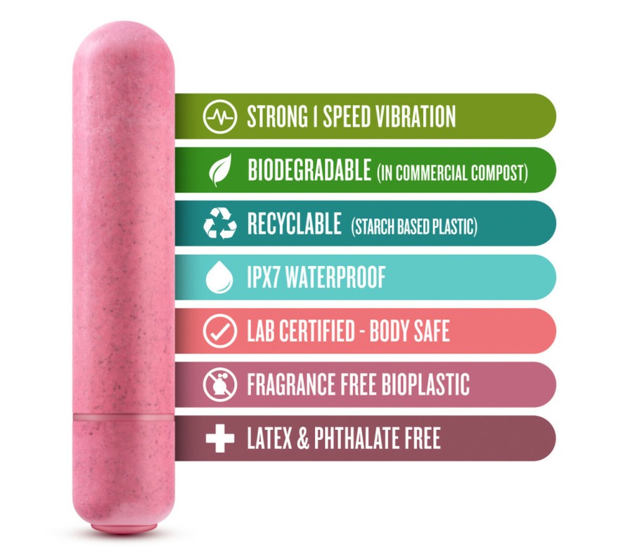 This pleasure-packed petite vibe is crafted from Biofeel, a ... Gaia - Eco Bullet - Coral photo-2