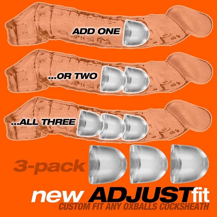 Makes cocksheaths that custom-fit everyone. OXBALLS include ... Oxballs - Adjusfit Insert Cocksheath 3's Pack - Clear photo-7