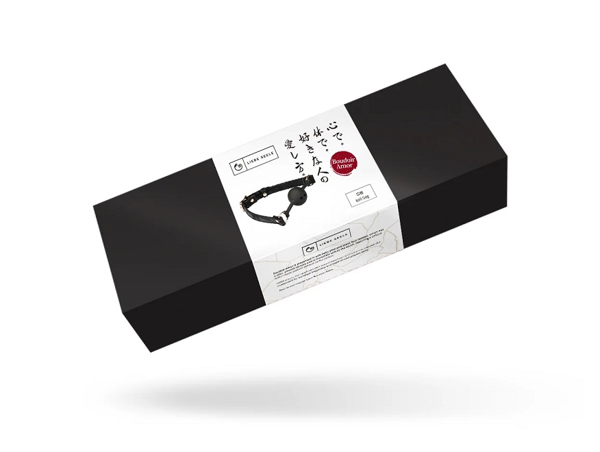 Embrace your mysterious side with this black Vegan Leather b... Liebe Seele - Boudoir Amor Ball Gag - Black photo-6