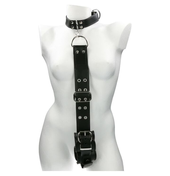 This Mister B Slave Collar with Restraints are a good value ... Mister B - Leather Slave Collar w Cuffs - Black photo-2