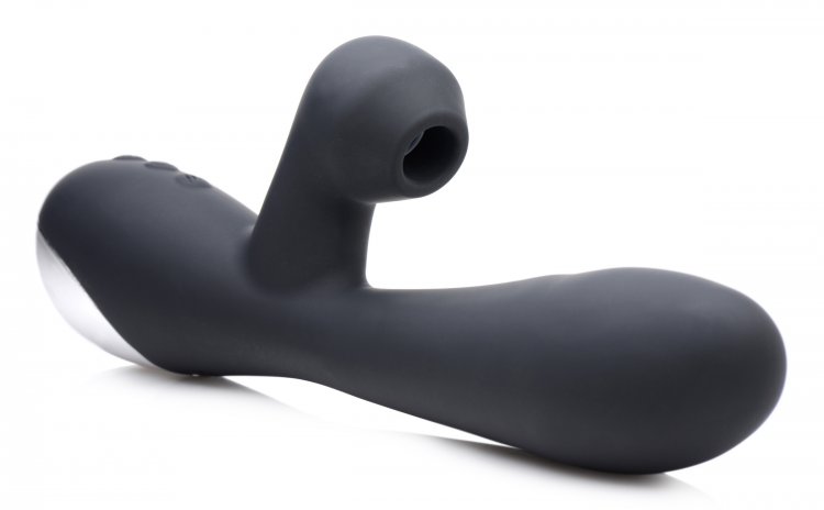 Get ready for 5-Star Come Hither treatment! This intense rab... Inmi - 7X Suction Come-Hither Rabbit - Black photo-4