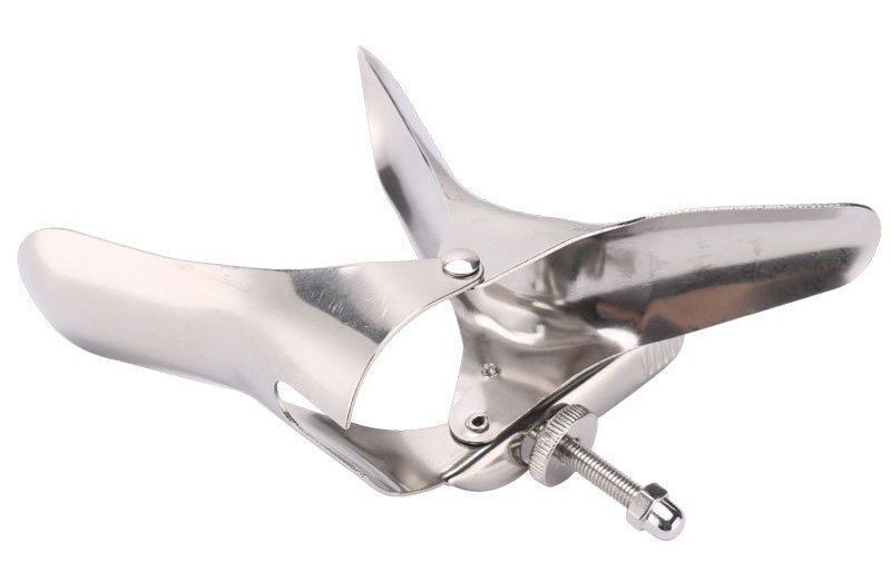 Stainless steel vaginal speculum with short handle MT - Vaginal Speculum Short - Silver photo-3
