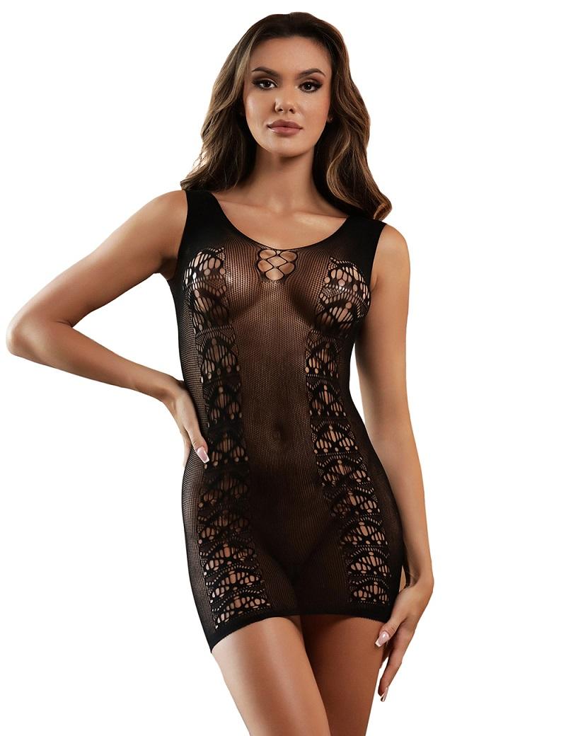 Sleeveless short high elasticity fishnet dress
Material&nbs... Ohyeah - Elasticity Fishnet Dress - Black - M photo-3