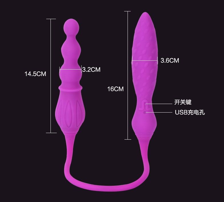 Mini Double ended vibrator with optional removable dildo she... Adrien Lastic - 2X Double Ended Vibrator photo-30