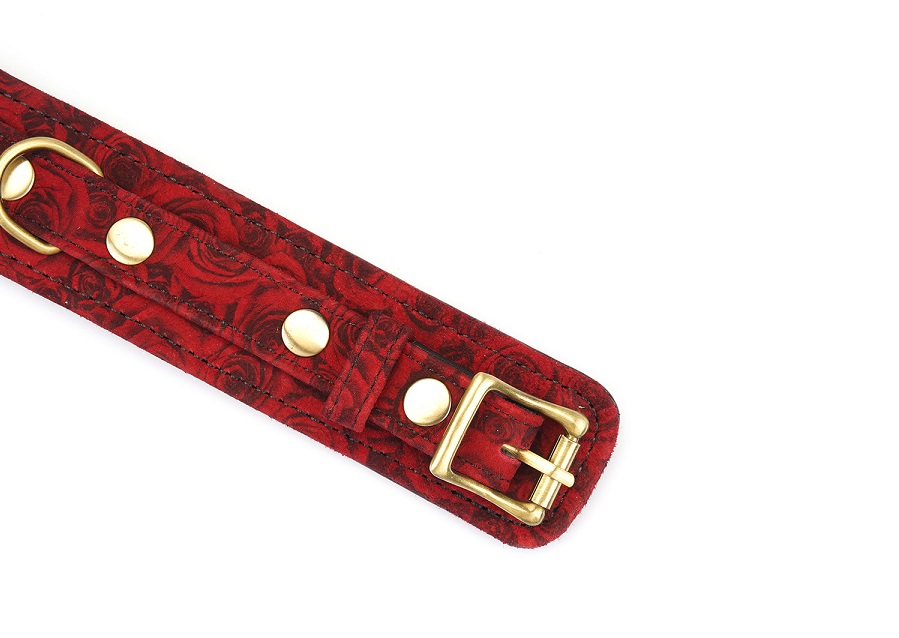 Liebe Seele - Rosy Lamb Leather Collar w Leash - Red photo-3