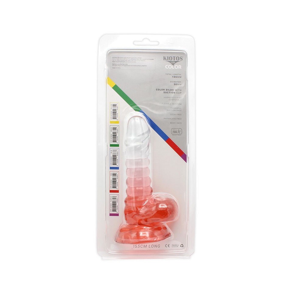 This special transparent dildo has an amazing color mix and ... Kiotos - Spiral Dildo 01 - Red photo-10