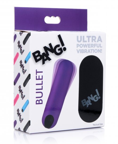 Prepare to Bang yourself with this tiny but powerful vibrati... Bang! - 21X Vibro Bullet w Remote - Purple photo-5