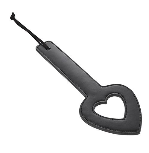 Leave an impact on your sweetie. Heighten impact play and le... Sex&Mischief - Shadow Heart Paddle - Black photo-2