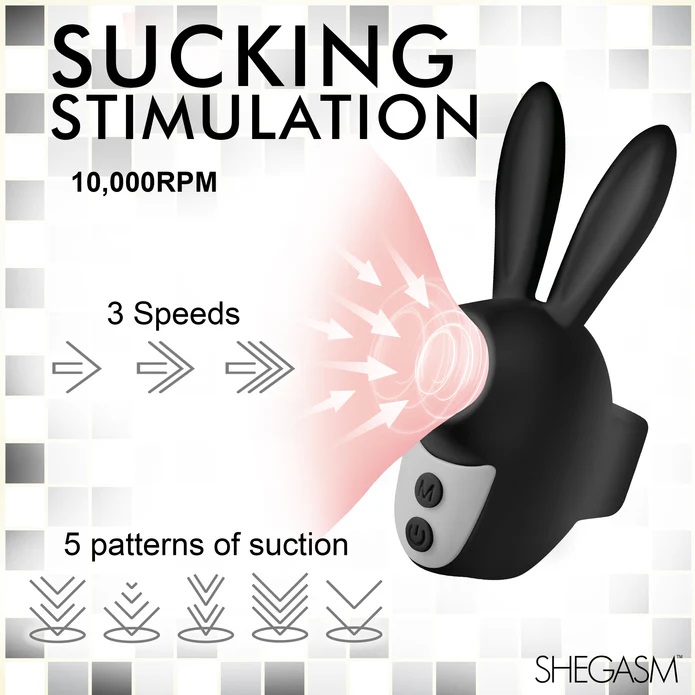 This Sucky Bunny Clit Stimulator is the cutest addition to y... Inmi - Shegasm Sucky Bunny Clit Stimulator - Black photo-3