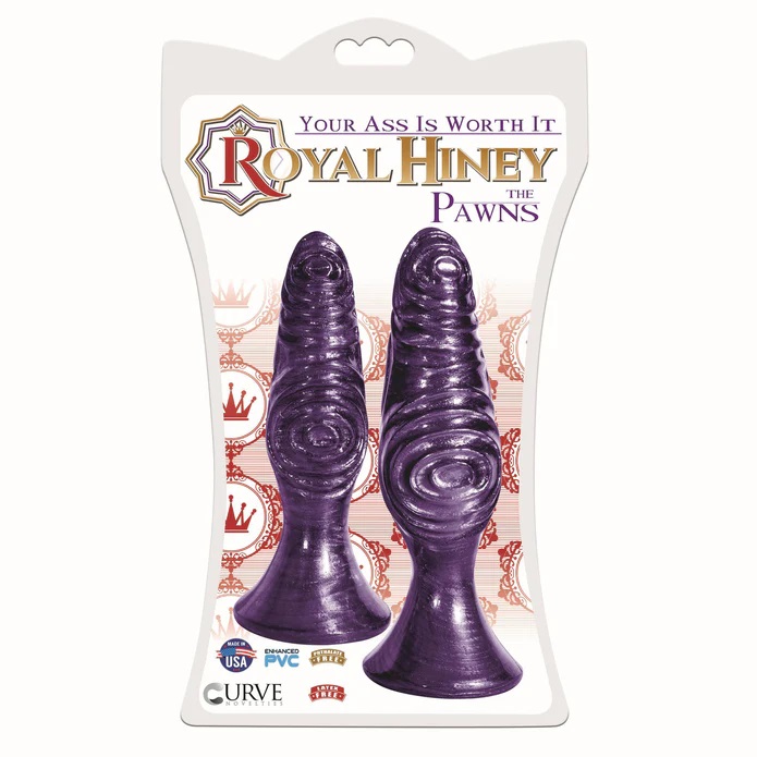 Work your way from small to large with this dastardly duo! T... Royal Hiney - Pawns Anal Plugs Set - Purple photo-2