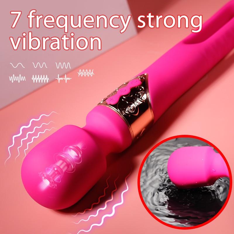 The AV wand with the tongue flicking, dual vibration.
The cu... Secwell - Elle Flicking Dual Massager - Pink photo-4