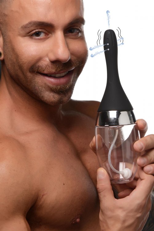 Clean out and freshen up with ease and pleasure! This premiu... CleanStream - Auto Vibro Enema Bulb - Black photo-3