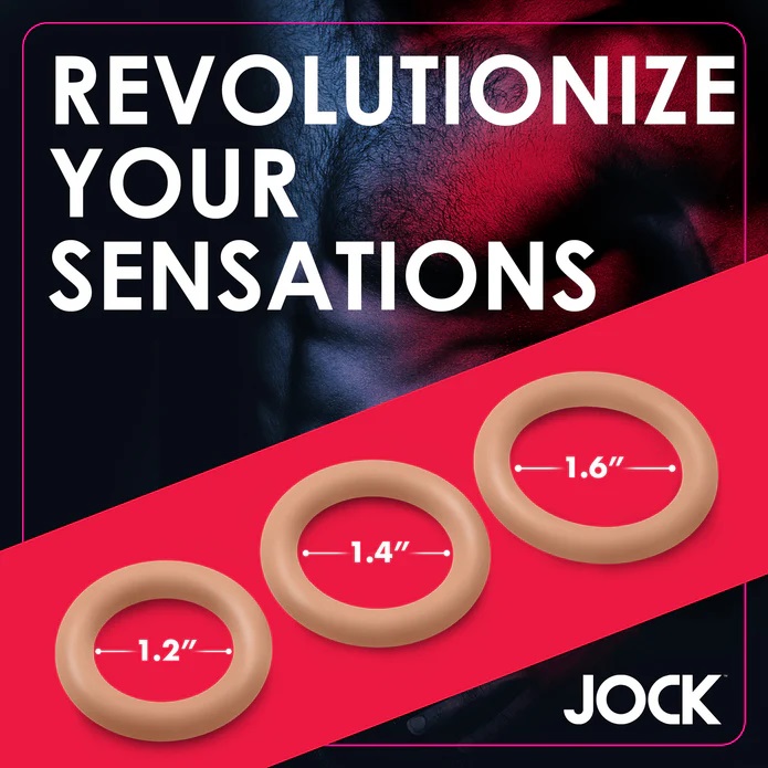Last longer and stay harder with this silicone cock ring set... Jock - Cock Ring Set - Medium photo-7