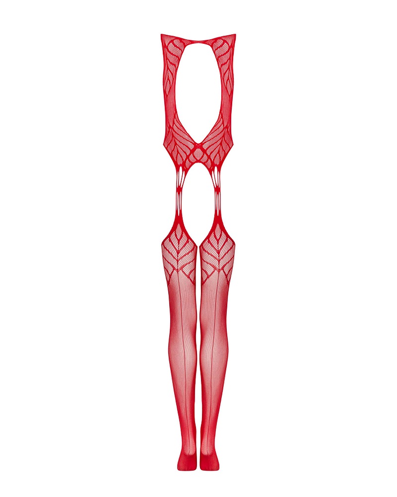 The fiery color and motif of this bodystocking will give you... Obsessive - Bodystocking N122 - Red - S/M/L photo-8