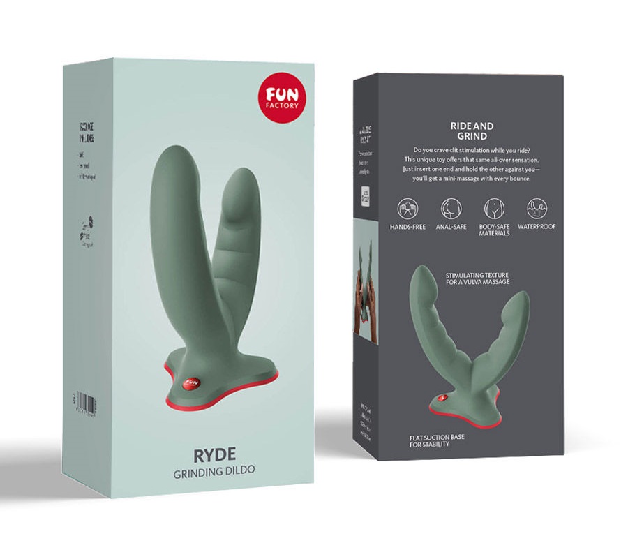 RYDE doesn't mess around! The first grinding dildo from ... Fun Factory - Ryde Grinding Double Dildo - Wild Olive photo-8