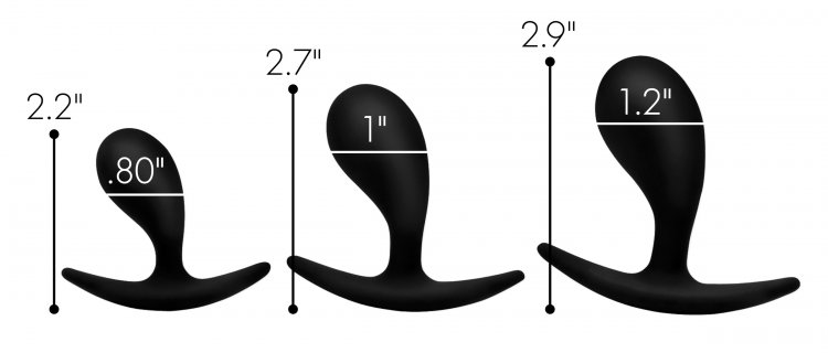 Elevate your anal pleasure with these 3 velvety drops, desig... Master Series - Dark Droplets Anal Set - Black photo-4