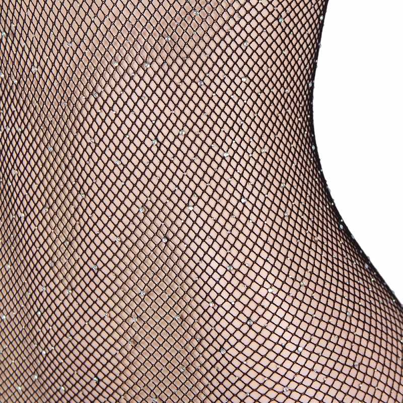 Black fishnet long sleeve bodystocking with rhinestones
Mat... Ohyeah - Fishnet Diamonds Bodystocking - Black - XL photo-11