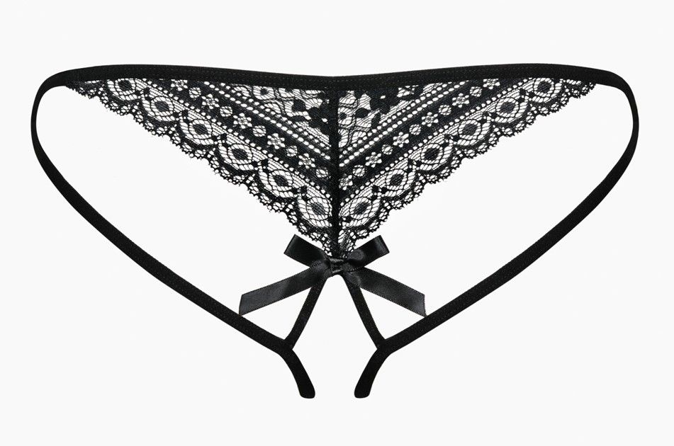 A spicy warm up! Perfect gift for a beginning of an incredib... Obsessive - Picantina Crotchless Thong - Black - S/M photo-10
