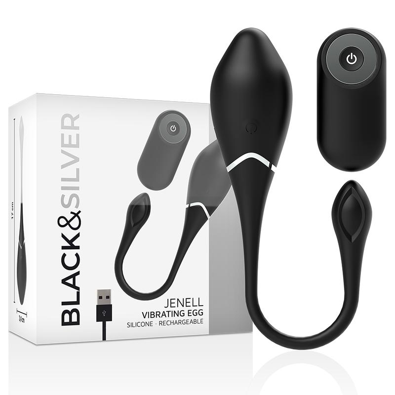 The Jenell remote control silicone bullet from Black & Silve... Black&Silver - Jenell Vibro Egg - Black photo-6