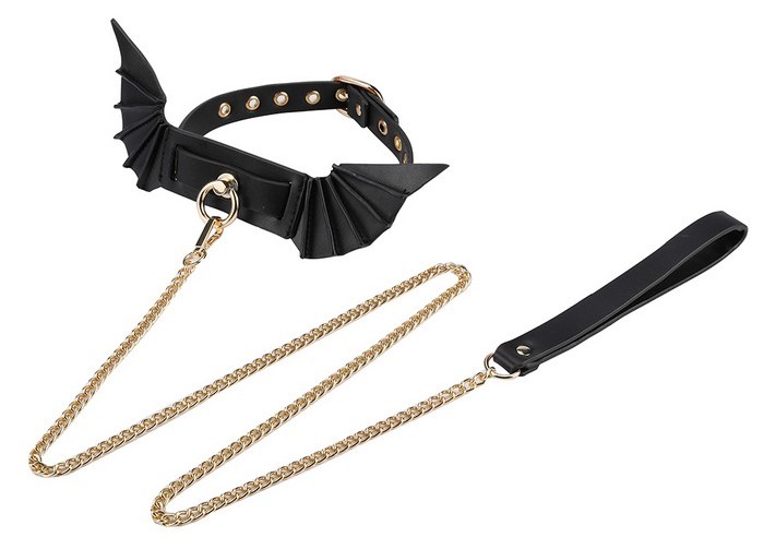 Luxury bondage cosplay sexy costume slave BDSM set with bat ... MT - Bat Halloween Bondage Set - Black photo-6
