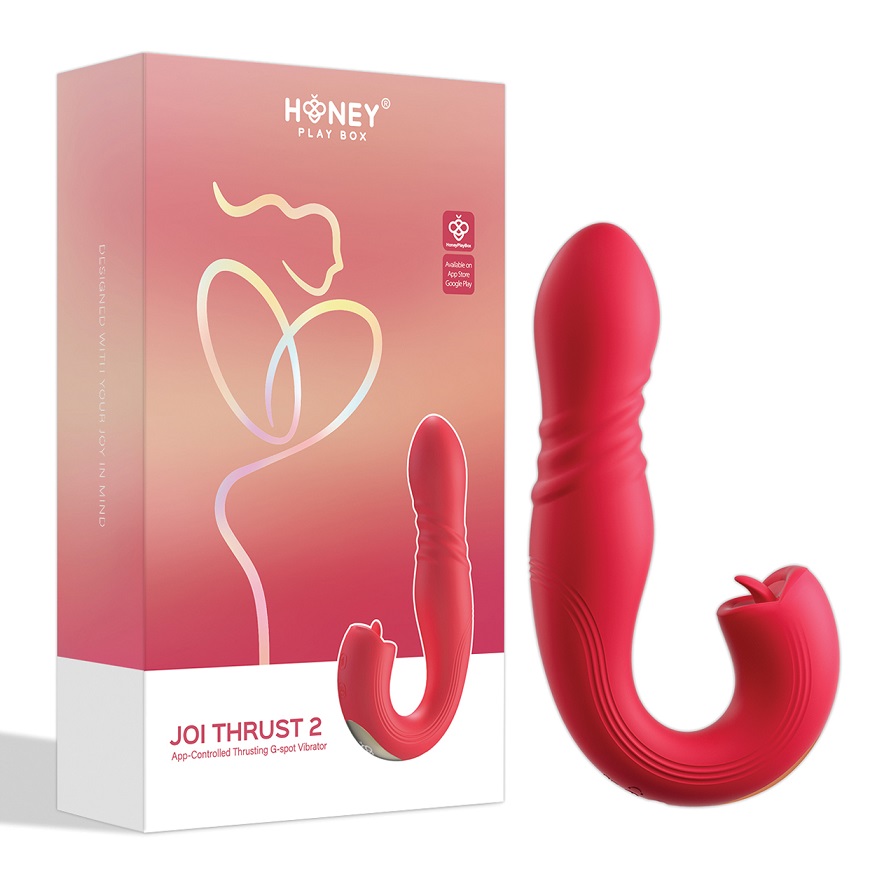 Joi Thrust 2 – pressure sensing, App-controlled, Thrusting G... Honey Play Box - Joi Thrust 2 Sensing G-Spot App Vibrator - Red photo-8