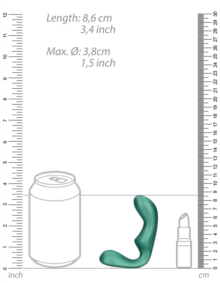 Unlock intense pleasure like never before with the Pointed V... Ouch - Pointed Prostate Massager - Metallic Green photo-7