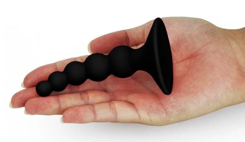 Explore the pleasure of anal play with this small beaded but... Lovetoy - Lure Me Beaded Anal Plug - Black photo-2