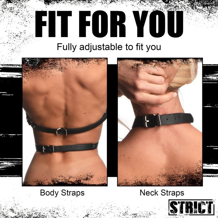 Look and feel sexy with this chest harness! It tightens arou... Strict - O-Ring Body Harness - Black - S/M photo-2