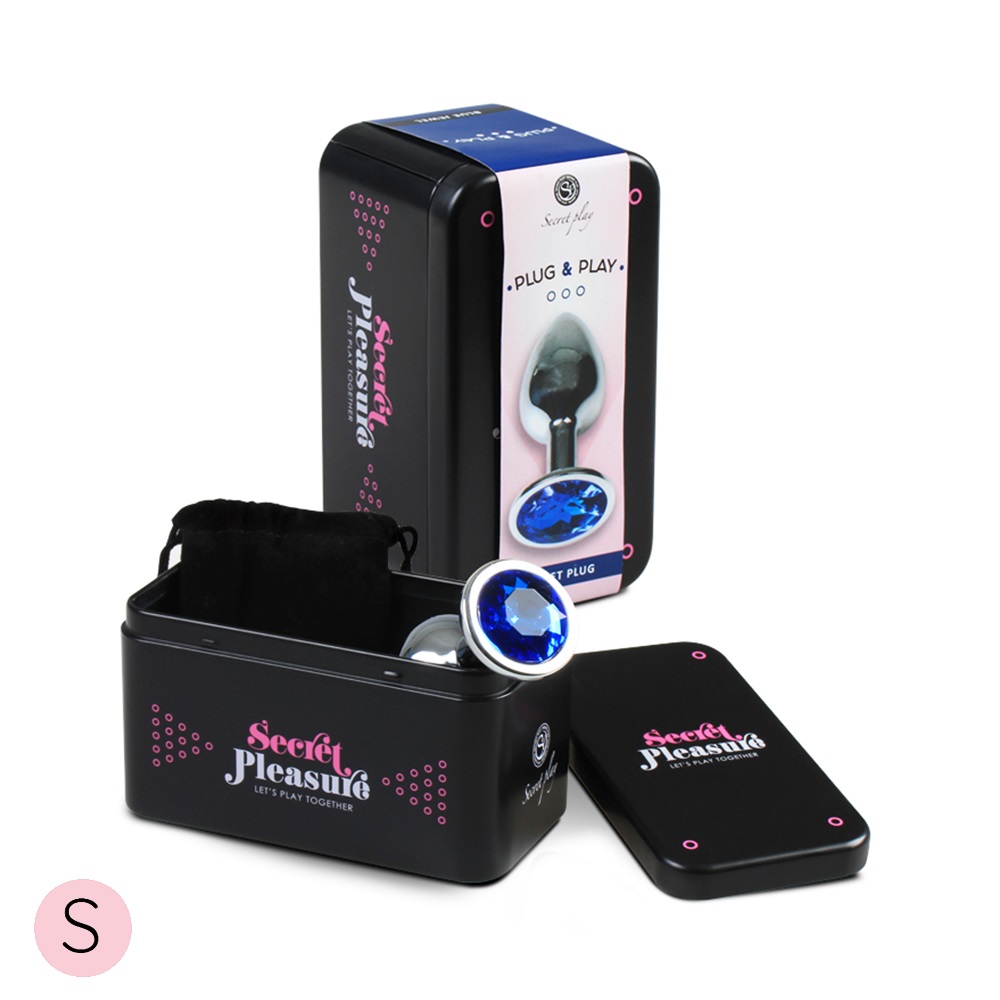 This Jewelled metal beginner's butt plug is perfect for ... Secret Play - Metal Anal Plug S - Blue photo-3