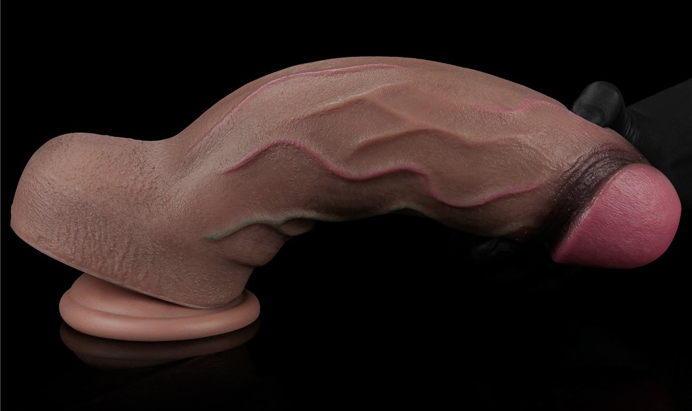Built to deliver the most lifelike satisfaction, Love Toy Du... Lovetoy - 12" XXL Dual Layered Cock - Brown photo-5