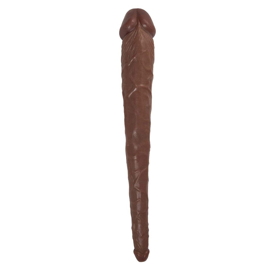 The Hero 14″ Double Dong features two phallic shaped ends, g... Nasstoys - Hero 14" Double Dildo - Brown photo-4