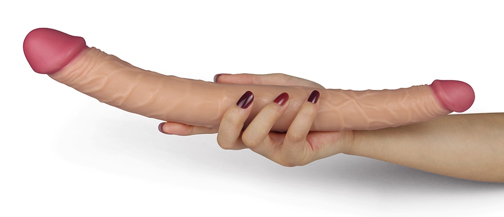 Realistic double ended dildo for solo and shared play for bo... Lovetoy - King Size Ladykiller Double Dildo - Skin photo-3