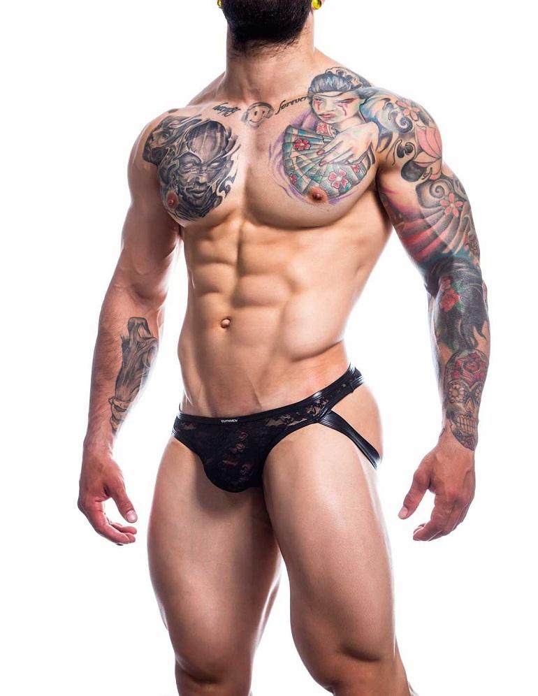 Add Excitement to Your Underwear Drawer with the Fearless L4... Cut4men - Lace Hybrid Jockstrap - Black - M photo-3