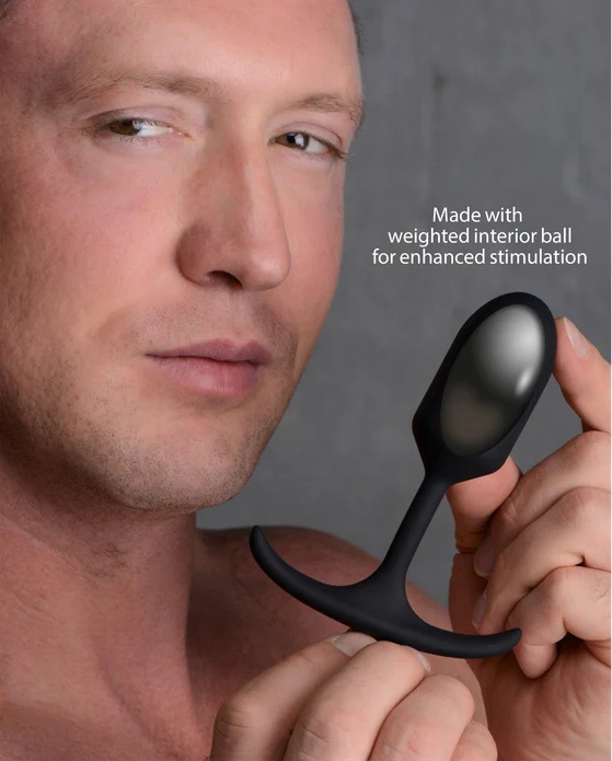These comfortable weighted butt plugs hit hard and deep! Hea... Heavy Hitters - Weighted Anal Plug S - Black photo-3