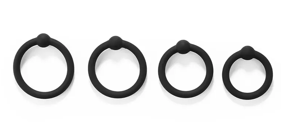 This Silicone Penis Glans Ring Set from Kiotos is perfect If... Kiotos - Silicone Cock Rings Set - Black photo-2