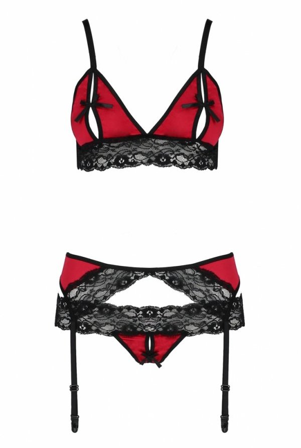 Three-piece set with a black lace and a crimson satile.
Dur... Casmir - Carisma Bikini - Red - L/XL photo-3