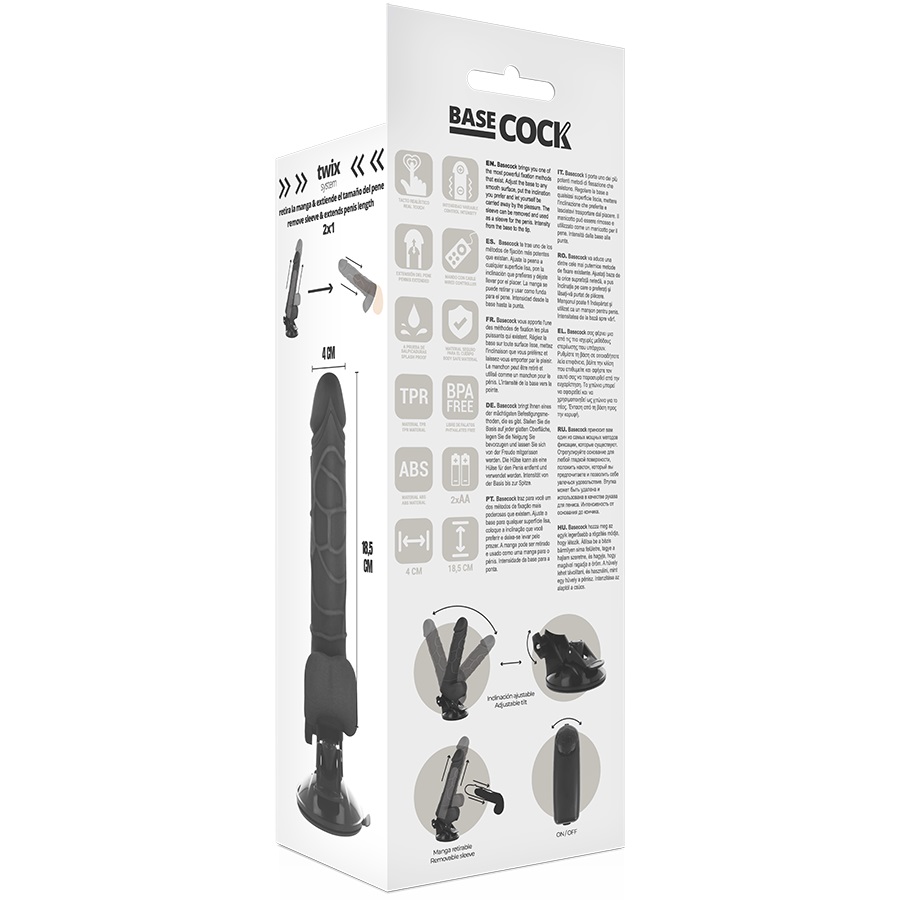 The new BASECOCK vibrating dildos are the most realistic Ame... Basecock - Vibro Dildo w Balls 18.5cm - Black photo-7