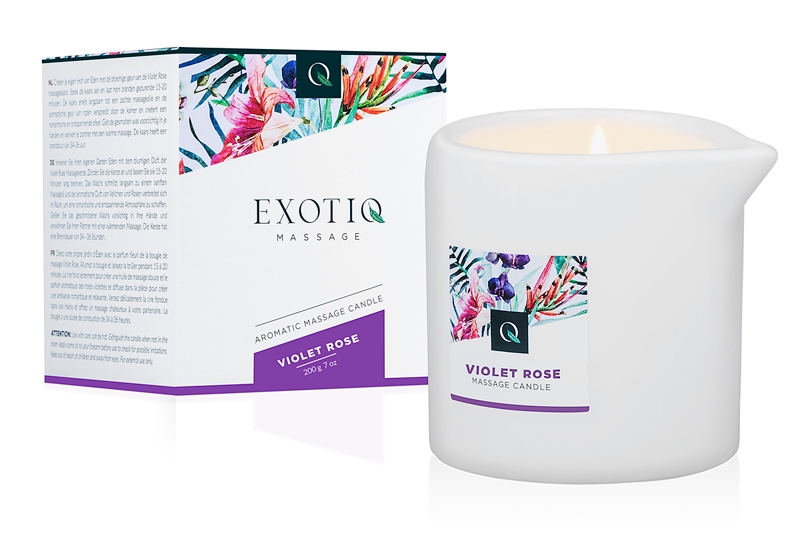 Enjoy or give a lovely massage with this Exotiq massage cand... Exotiq - Massage Candle Violet Rose - 200g photo-2