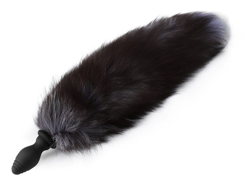 The Tail Butt Plug features its vibrating silicone plug in d... MT - Vibro Fox Tail Plug - Black photo-2