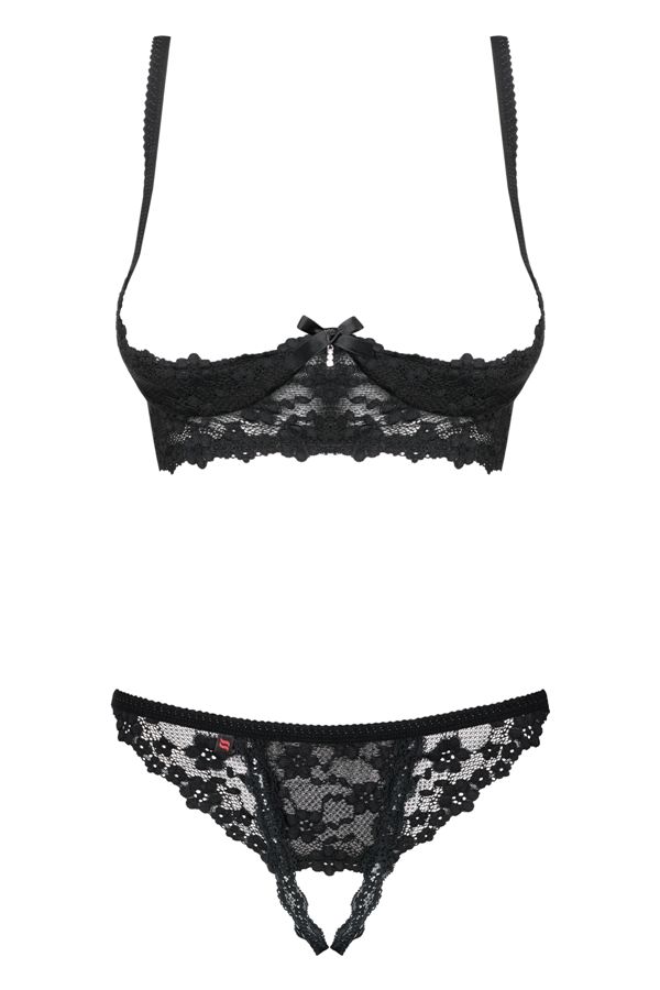 Sexy sets aren’t hot enough for you? Get ready for more. You... Obsessive - Letica 2 pcs Cupless Set - Black - S/M photo-8