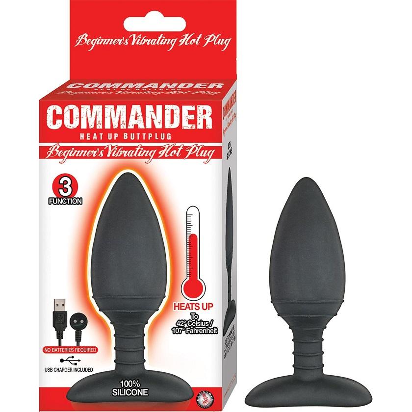The Commander Heat Up Butt Plug is a powerful and innovative... Nasstoys - Beginner Heating Vibro Plug - Black photo-4