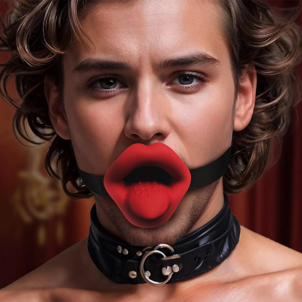 Indulge in next-level pleasure with the Vibrating Sissy Mout... Master Series - Vibro Sissy Mouth Gag - Red photo-3